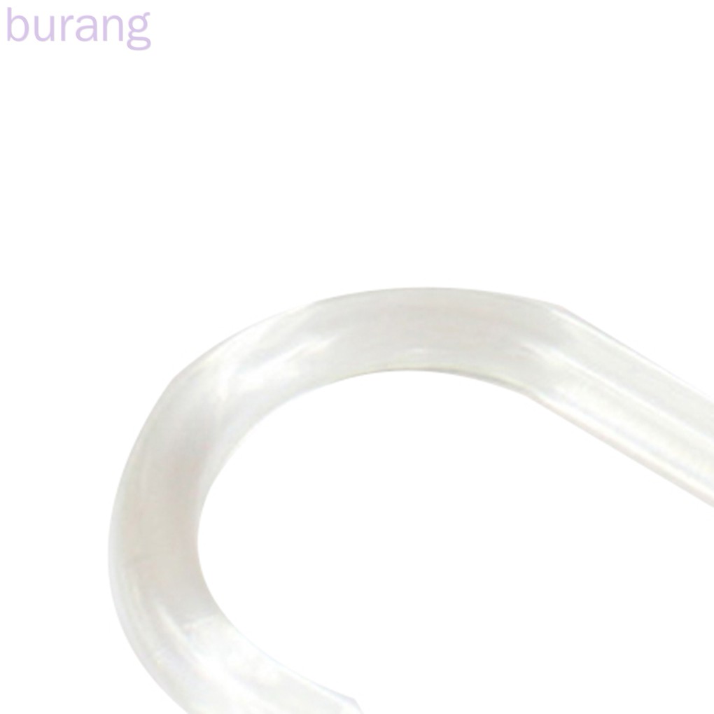 Set 24 móc treo rèm nhà tắm hình chữ C trong suốt có thể xoay 360 độ