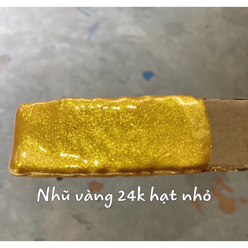 Sơn Chậu Nước Nhũ Vàng Ánh Kim 24k Hạt Nhỏ ( Ánh Kim Lấp Lánh )