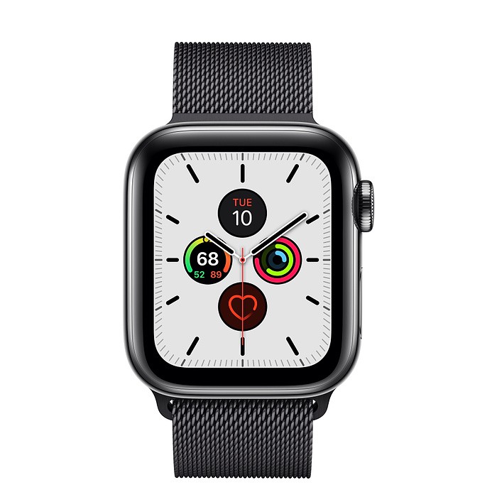 Đồng Hồ Thông Minh Apple Watch Series 5 40mm Space Black Stainless Steel Case with Space Black Milanes