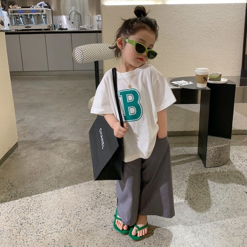 Áo Thun Cotton Tay Ngắn In Chữ Mới Dành Cho Bé Gái