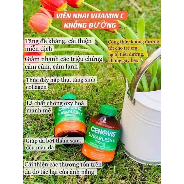 🍊🍊 Vitamin C 𝐂𝐄𝐍𝐎𝐕𝐈𝐒 𝐒𝐔𝐆𝐀𝐑𝐋𝐄𝐒𝐒 𝐂 𝟓𝟎𝟎𝐌𝐆 𝐕𝐈𝐄̂𝐍 𝐍𝐆𝐀̣̂𝐌 𝐊𝐇𝐎̂𝐍𝐆 Đ𝐔̛𝐎̛̀𝐍𝐆 𝐛𝐨̂̉ 𝐬𝐮𝐧𝐠 𝐕𝐈𝐓𝐀𝐌𝐈𝐍 𝐂 𝐯𝐢̣ 𝐜𝐚𝐦  🍊🍊