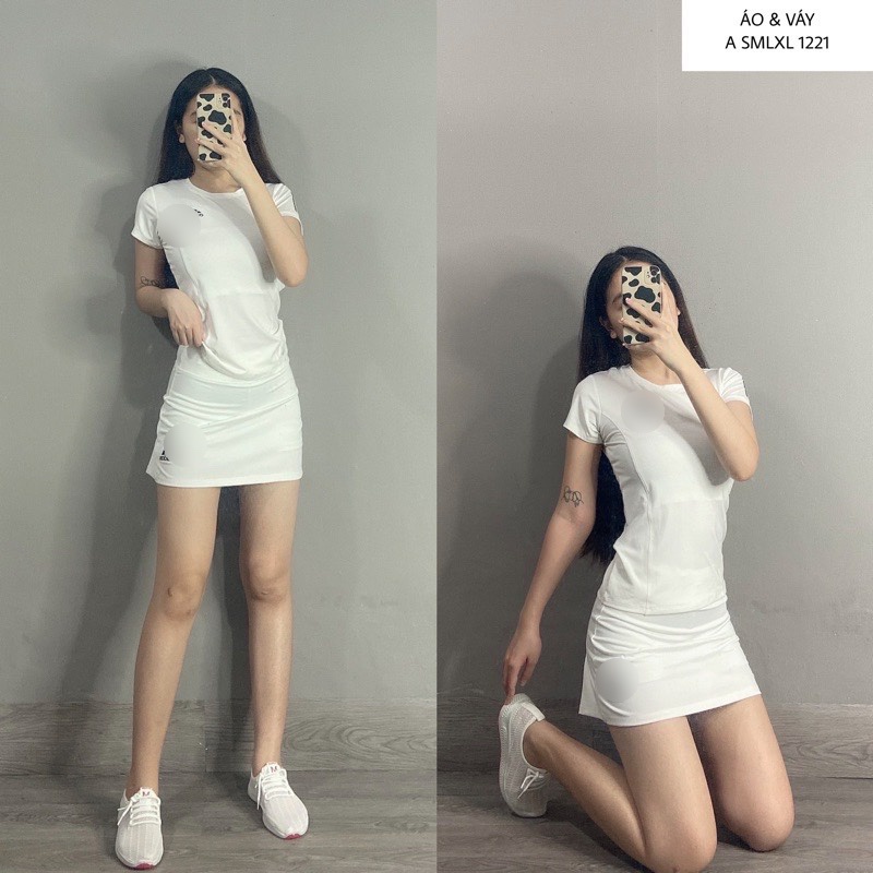 Bộ Đồ Tập Thể Thao Váy Tennis Áo Cộc Tay Chơi Tennis, Golf Chất Thun Lạnh Đẹp