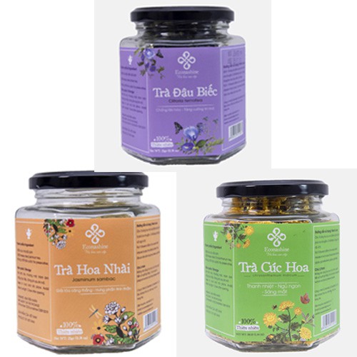 Combo 3 lọ trà hoa sấy lạnh cao cấp Econashine (Tặng kèm túi giấy đi biếu tặng)