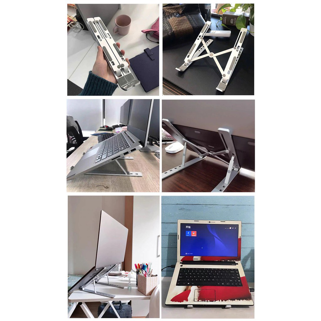 Giá Đỡ Laptop Bằng Nhôm Sang Trọng Bàn Laptop Gấp Gọn Tặng Kèm Túi Đựng Laptop Stand Tản Nhiệt Laptop