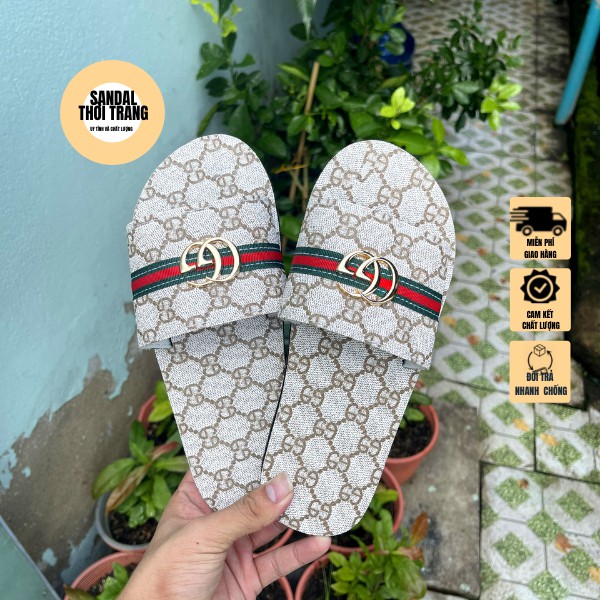 Dép sandal quai ngang nữ nam GG thời trang giá rẻ sandal đồng nai