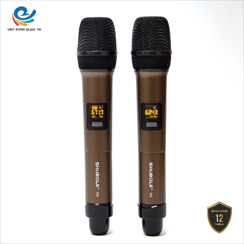 Micro Không Dây - Micro Karaoke Shubole K8 Chính Hãng - Đổi Mới Trong 7 Ngày - Bảo Hành Trọn Bộ 12 Tháng