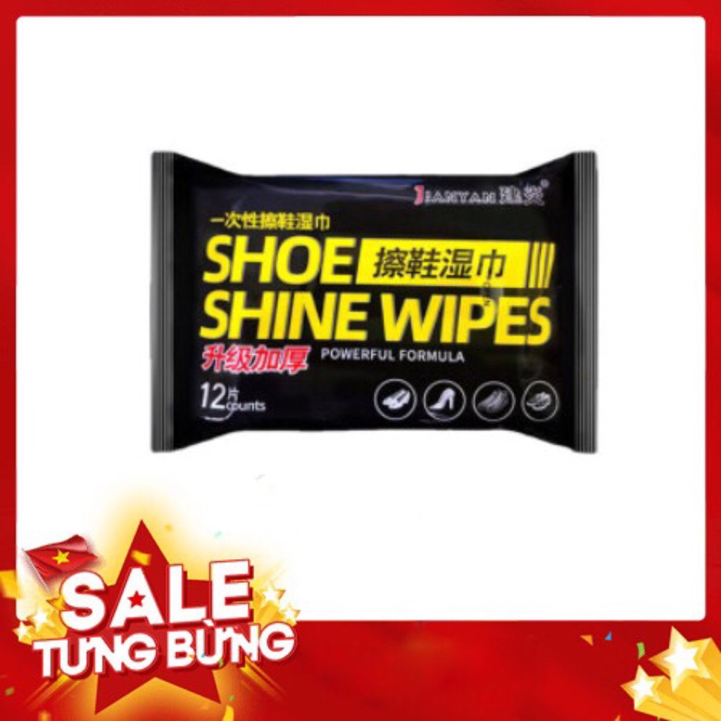 Hộp 50 miếng lau vệ sinh giày , túi tẩy mọi vết bẩn - kháng nấm mốc , tẩy ố Shoewipe