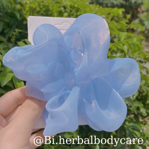 Scrunchies cột tóc vải voan cao cấp kính mĩ chíu chíu dưới nắng vàng handmade