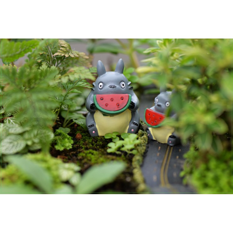 Mô hình Totoro ăn dưa hấu trang trí tiểu cảnh, bonsai, thủy sinh, DIY