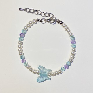 Vòng tay xỏ hạt giả trai mix charm bướm /Hoyi.acrylic