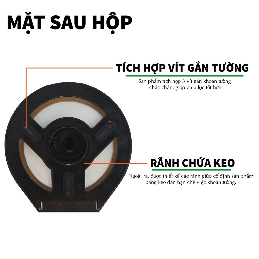 Hộp đựng giấy vệ sinh cuộn lớn / Hộp đựng khăn giấy lau tay napskin, Hộp nhựa ABS cao cấp Roto