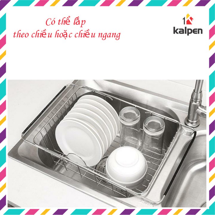 Rổ gác chậu rửa bát inox rút thay đổi kích thước tiện dụng nhiều tính năng bóng đẹp không rỉ RBRK33