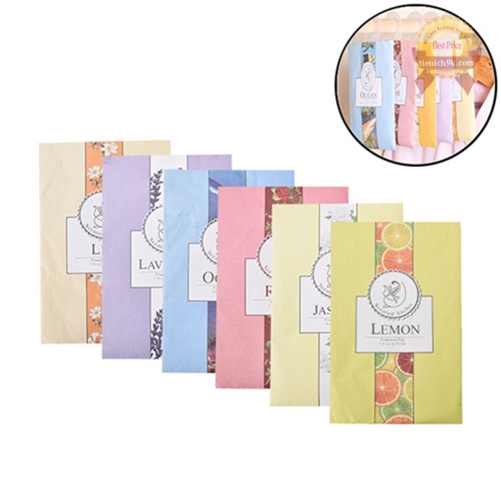 Combo 4 túi thơm có móc treo tủ quần áo - Hương thơm tự nhiên