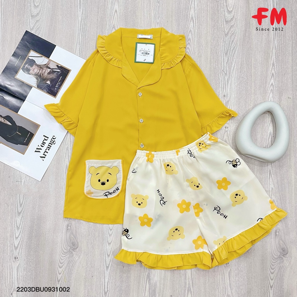 Đồ bộ ngủ nữ FM Style chất vải Lụa cao cấp, hoạ tiết dễ thương, đa dạng màu sắc 220310002