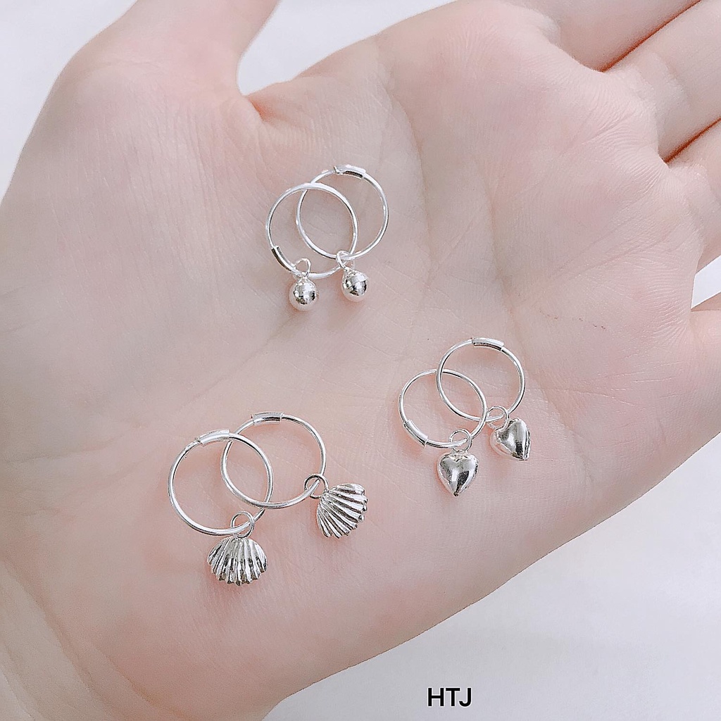 Khuyên tai trẻ em bạc s925 ♥️ Điệu đà ♥️ chất liệu bạc có tác dụng tránh gió cho bé,hợp với làn da của bé