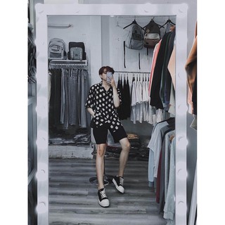 Áo Sợ Mi Lụa Tay Ngắn Nam Nữ Hoa Cúc Unisex