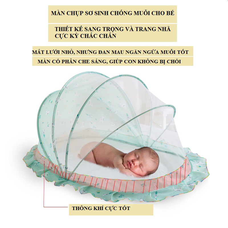 Màn gấp gọn cho bé sơ sinh đến 3 tuổi, màn chụp tự bung cho bé hàng Xuất Hàn cao cấp