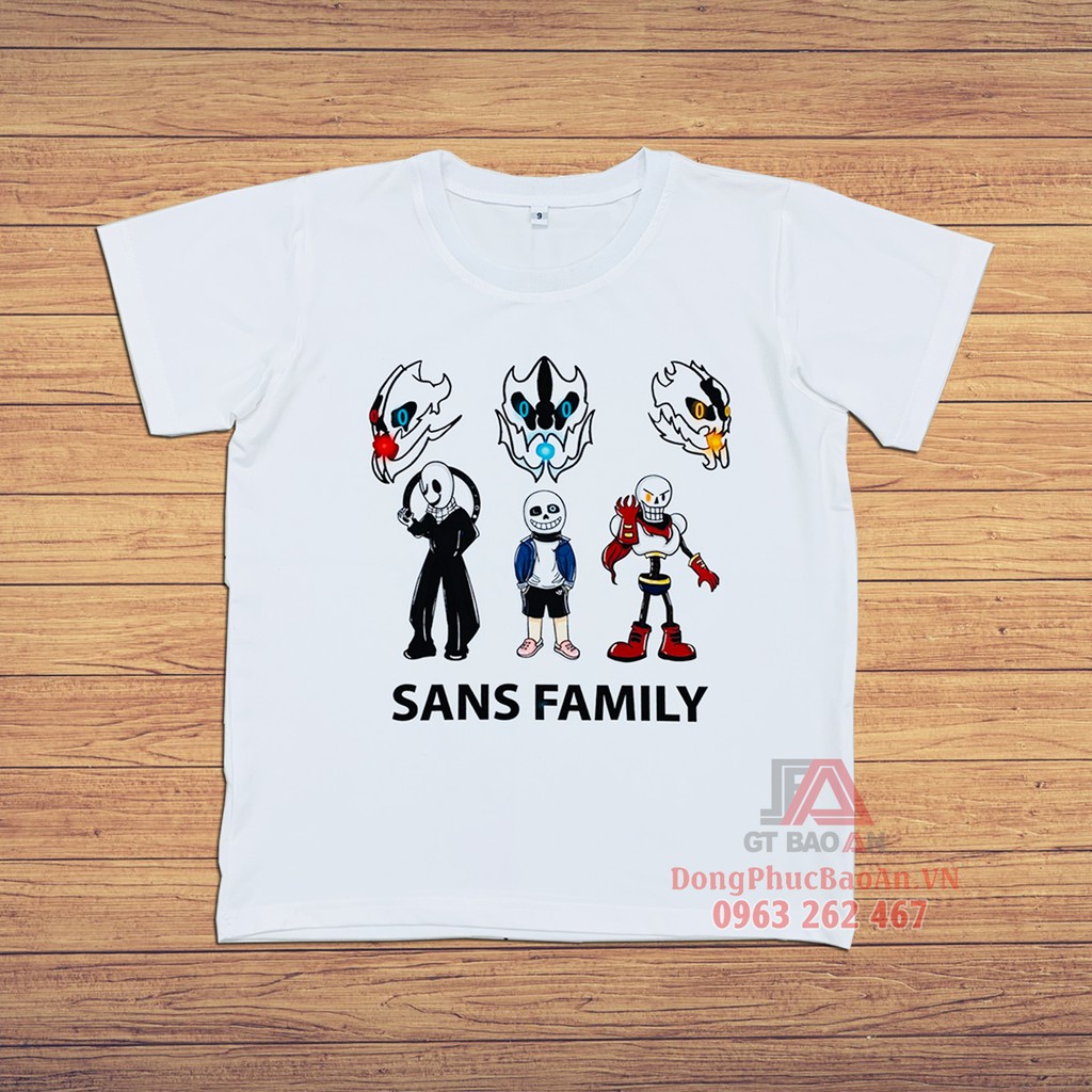 Áo Thun Trẻ Em In Hình Sans Family Undertale Cho Bé Trai