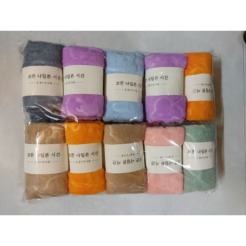 10 chiếc khăn mặt Hàn Quốc đủ màu