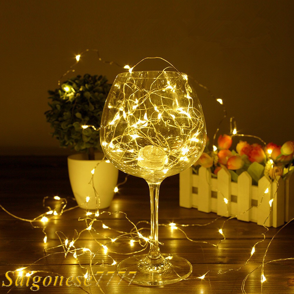 Đèn Led Xài Pin AA Đèn Không Chớp Nháy Dài 3 Mét 30 Bóng Đèn Đom Đóm Fairy Light Trang Trí Decor Tiệc Tùng