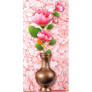 TRANH DÁN TƯỜNG 3D BÌNH HOA, LO HOA NHIỀU MẪU