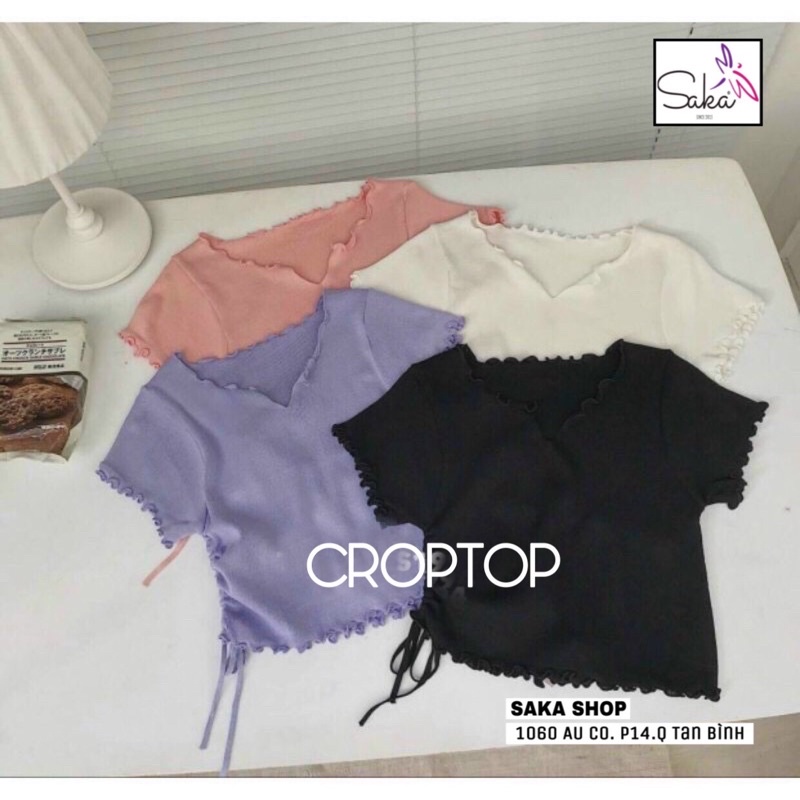 Áo rút dây eo cuốn biên vải đẹp