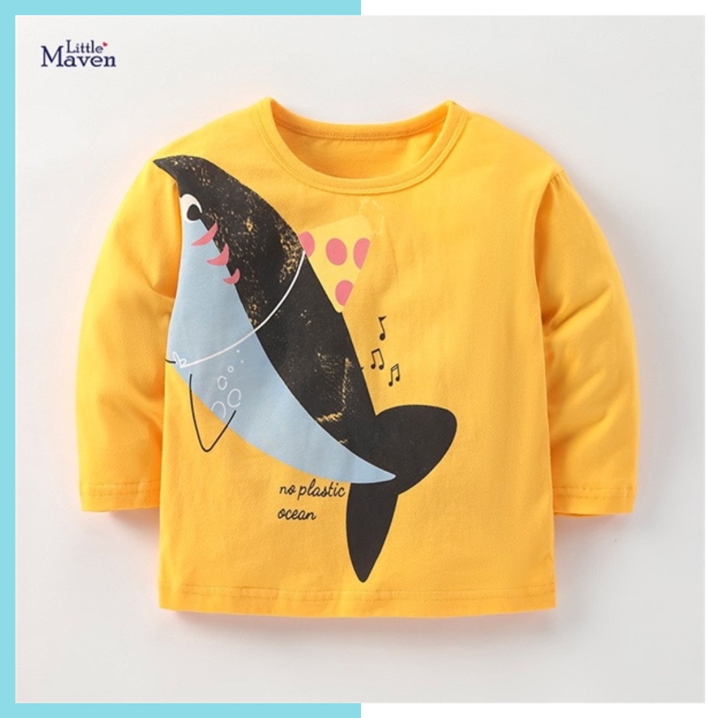 Áo cotton Little maven vàng cá mập LM52171 cho bé trai - Little Maven Official Store