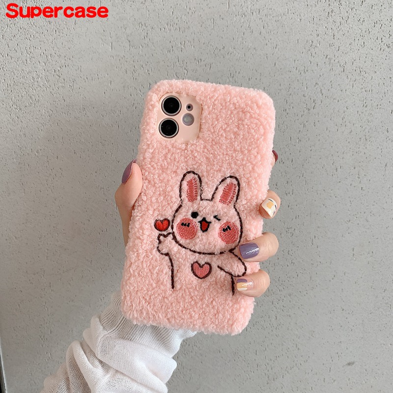 Soft Cover For OPPO Reno 3 4G ACE 2Z 2F Z 2 5G 10X Zoom R17 Pro R15 R9s F3 F1 Plus F11 F5 F1s Cartoons Phone Case Cute Warm Plush Bunny Bear Lovely Back Cover