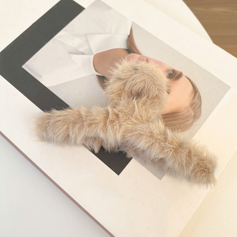 Kẹp Tóc Lông Cỡ Lớn Thời Trang Cao Cấp Dành Cho Bé Gái