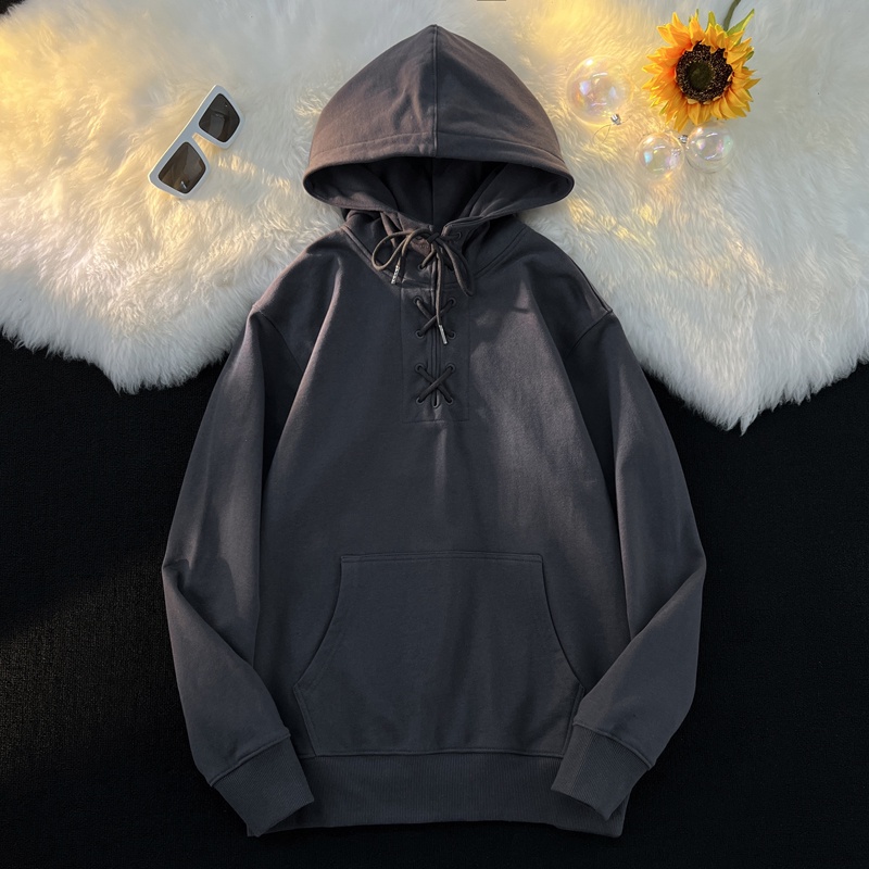 Happy-store ️ Áo HoodiÁo Nỉ Nam Nữ Mũ Rộng Dáng Thụng 3 Màu ️ Áo Hoodie Nỉ Ngoại Unisex Dây Đan