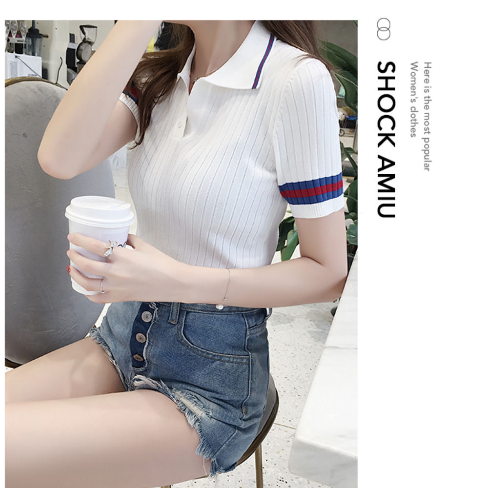 áo polo Ngắn Tay Họa Tiết Sọc Ngang Thời Trang Dành Cho Nữ | BigBuy360 - bigbuy360.vn