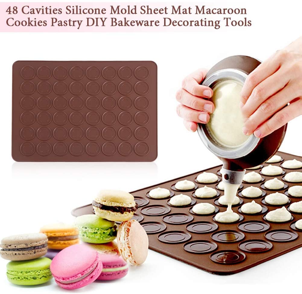 Tấm Silicon ANAEAT An Toàn Thực Phẩm Không Dính Làm Macaron Bánh Ngọt Muffin Cookie 48/30 Ô