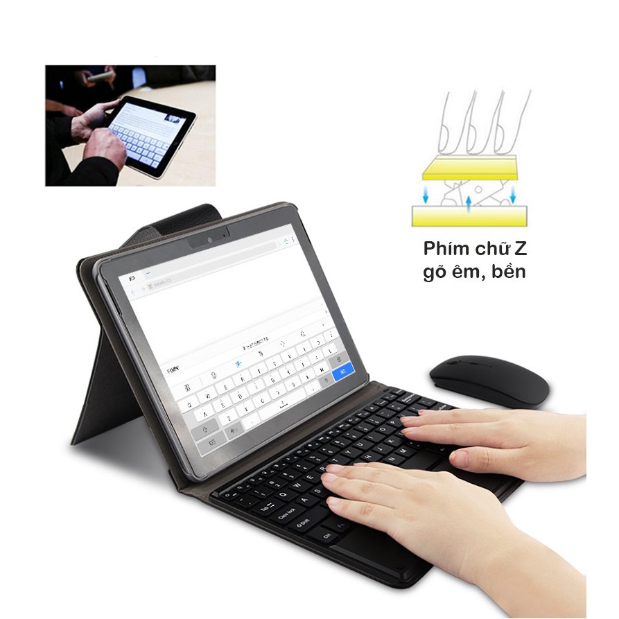Bàn phím Bluetooth tích hợp chuột touchpad kèm bao da cho Surface Go Promax TFGO