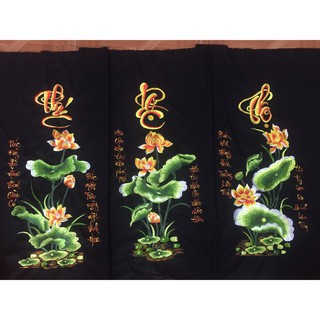 Tranh thêu máy phúc lộc thọ thành phẩm