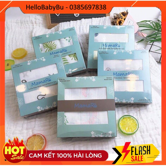 MAMARU | SET 10 KHĂN SỮA SỢI TRE CAO CẤP CHO BÉ 25X25cm