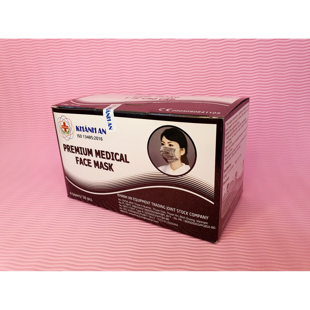 Khẩu trang Y tế cao cấp 4 lớp Khánh An - Hộp 50 cái (gồm 5 túi, mỗi túi 10 cái) | BigBuy360 - bigbuy360.vn