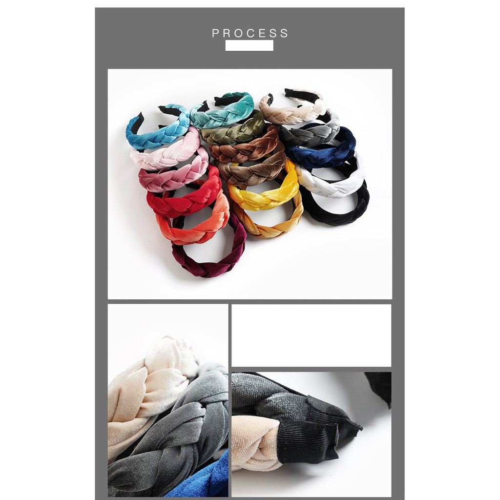 Băng đô cài tóc Hàn Quốc bọc vải nhung kết bính kiểu vintage siêu đẹp CN03.23