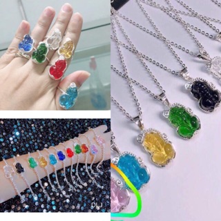 Combo trọn bộ nhẫn , lắc tay, dây chuyền tì hưu