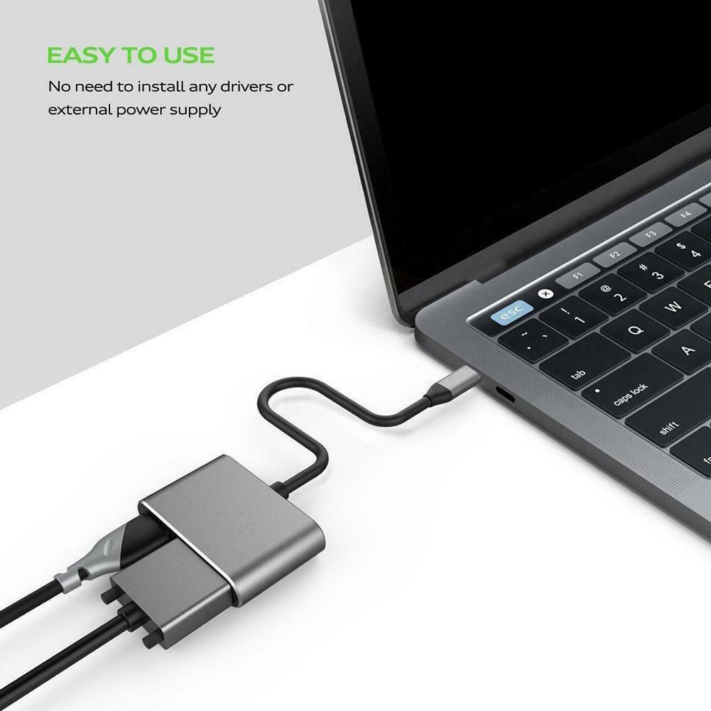 Bộ Chuyển Đổi 4 Trong 1 Usb-C Hdmi 4k Vga Usb 3.0 Pd Audio Video