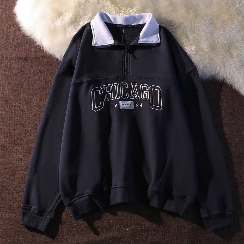 Áo Sweater Cổ Tròn Unisex Tay Dài FAGU Chất Vải Nỉ Bông Dày Dặn Chống Nắng Form Rộng Phong Cách Ulzzang - FG17