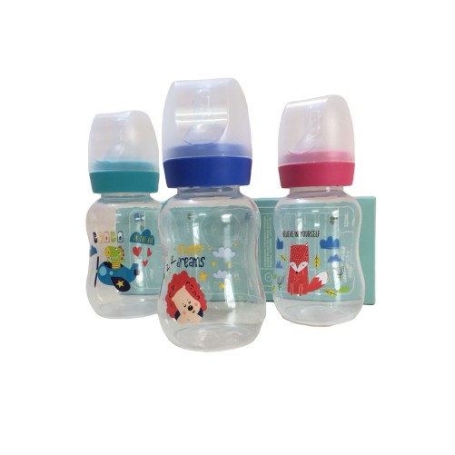 Bình sữa cổ thường PP, núm silicon kèm tay cầm 120ml/240ml Babu Baby Nhật Bản BB179235