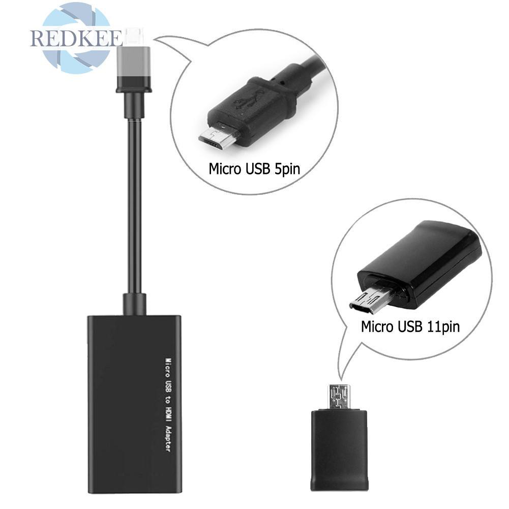 Cáp Chuyển Đổi Từ Redkee Micro Usb Sang Hdmi 1080p 5pin Sang 11pin Cho Hdtv