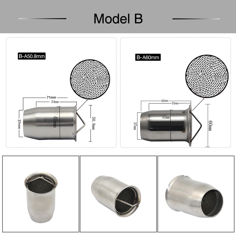 Bộ Giảm Thanh 51 / 60MM Cho Ống Pô Xe Ô Tô
