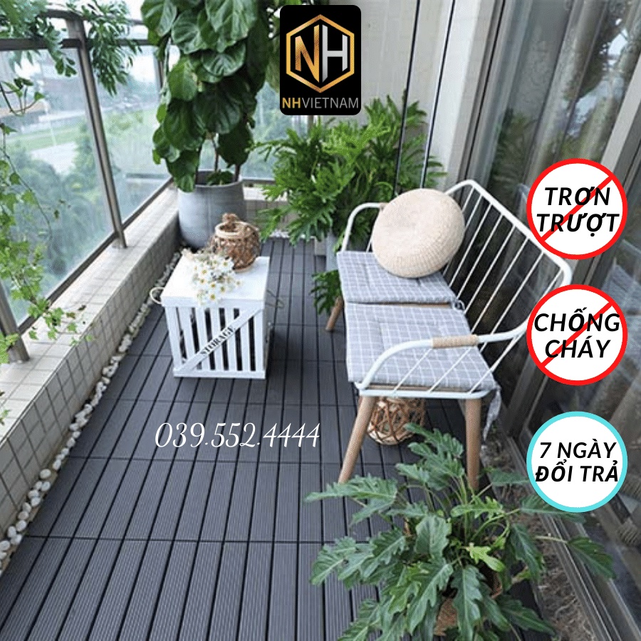 COMBO11 Tấm Nhựa Lót Sàn 5 Nan KT 30*30*2cm - Miếng nhựa giả gỗ Ban Công/Nhà Tắm/Nhà/Sân Vườn/Tiểu Cảnh/Bể Bơi.