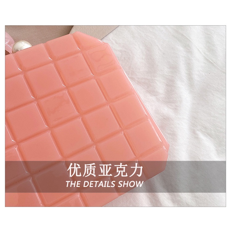 Túi Đeo Chéo JASMIN NOIR Acrylic Dáng Vuông Nhỏ Phối Dây Xích Thời Trang Cao Cấp Cho Nữ