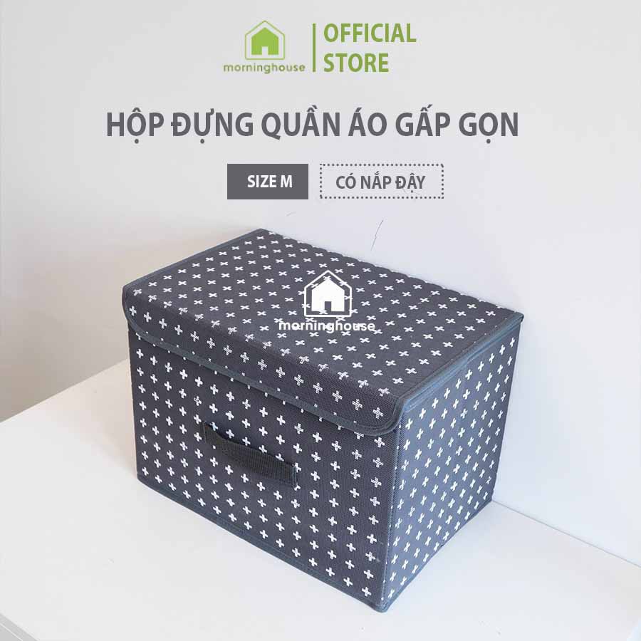 [Mã LIFEBKM1 giảm 10% tối đa 1 triệu đơn từ 500k] Hộp đựng quần áo gấp gọn Morning House có nắp- Size M