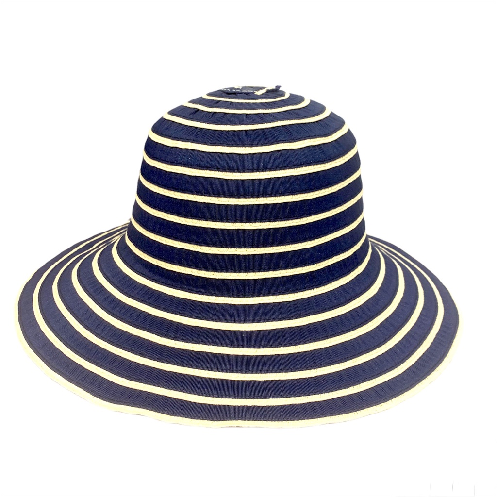 Daiso Mũ Vành Rộng 57cm màu Xám/Xanh Dương số 7