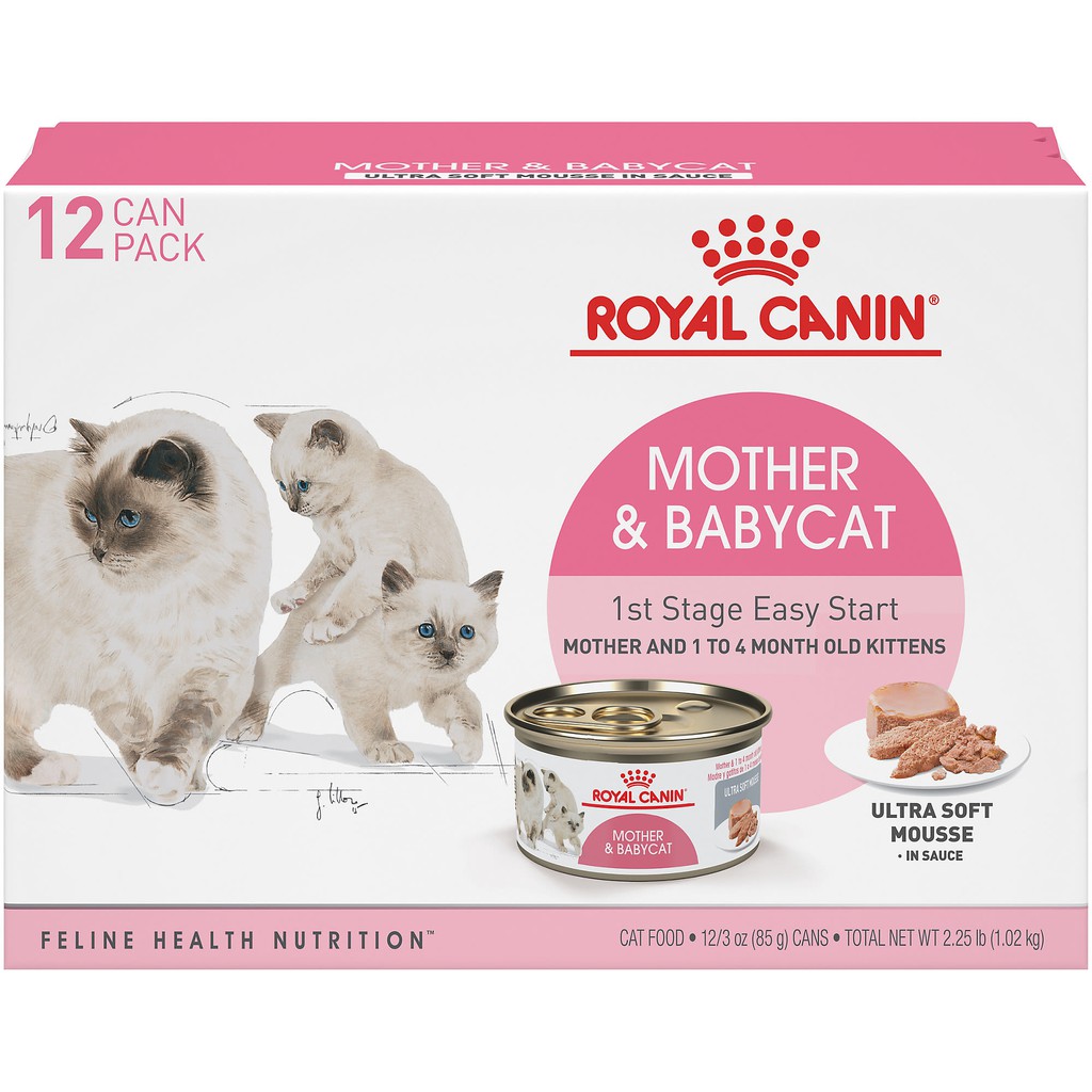 [Mã PET50K giảm Giảm 10% - Tối đa 50K đơn từ 250K] Pate Royal Canin Mother &amp; Babycat Cho Mèo Mẹ &amp; Mèo Con (Lon 195g)