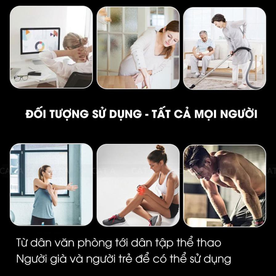 Súng massage cầm tay không dây EM011 thương hiệu Cát Á - 20 Mức độ rung, 6 đầu trị liệu - trị đau mỏi cơ