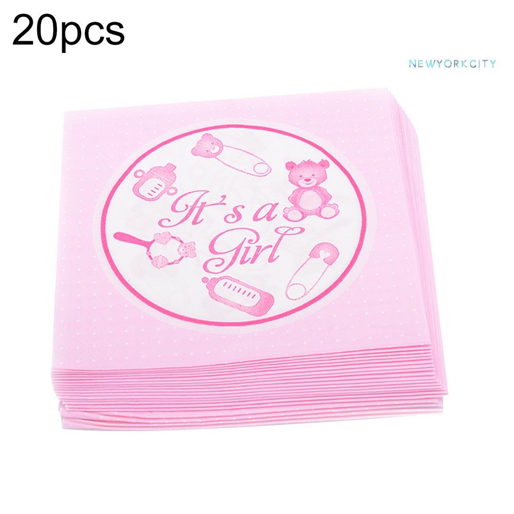 Bộ 20 Khăn Giấy In Chữ It'S a Girl/Boy Cho Trang Trí Tiệc Sinh Nhật